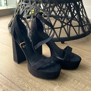 Black suede heels